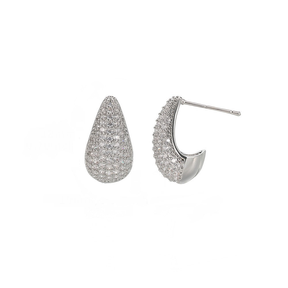 LUNARA Earrings | White Rhodium Plated