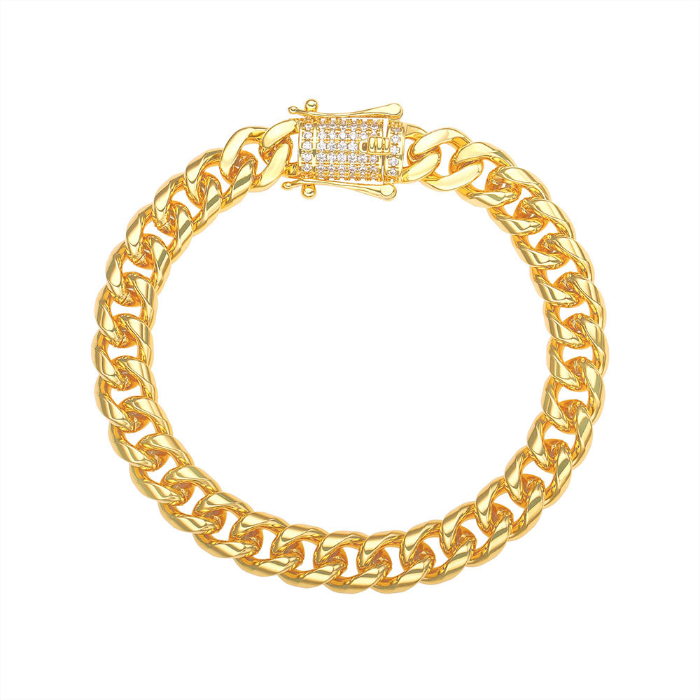 8 INCHES 8MM LINKS BRACELET | 18K Gold Plated