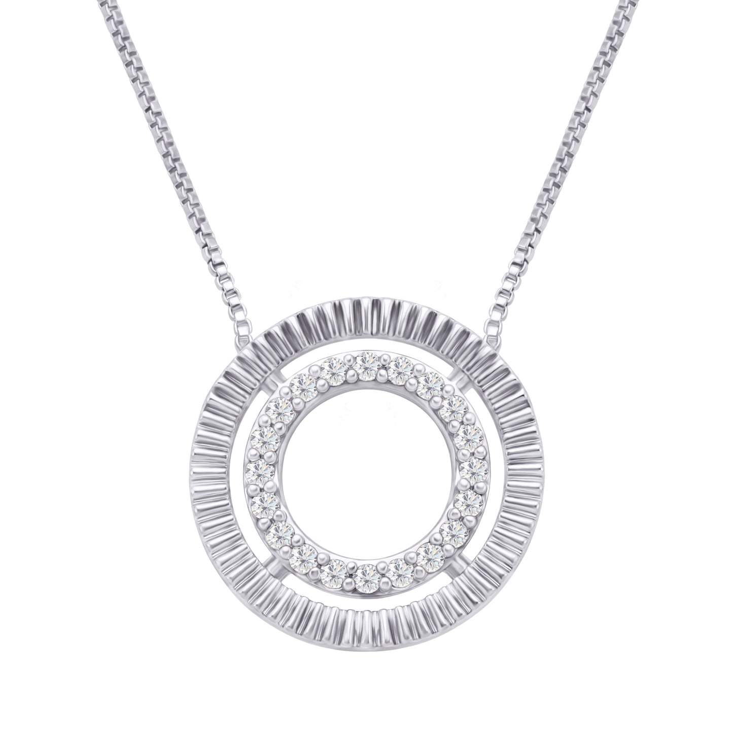SOLARA Necklace | White Rhodium Plated