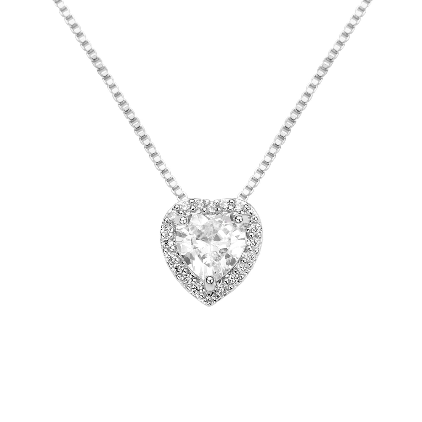 PRINCESS HEART SET | Double White Rhodium Plated