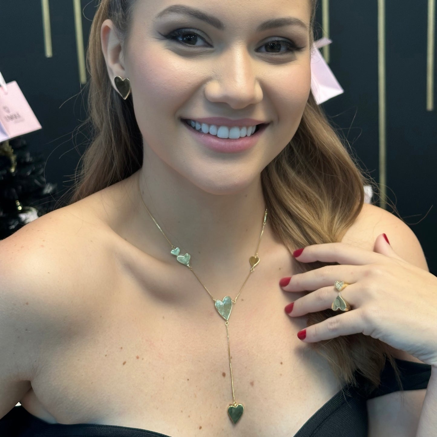 LOVELY HEARTS NECKLACE | Double 18k Gold Plated