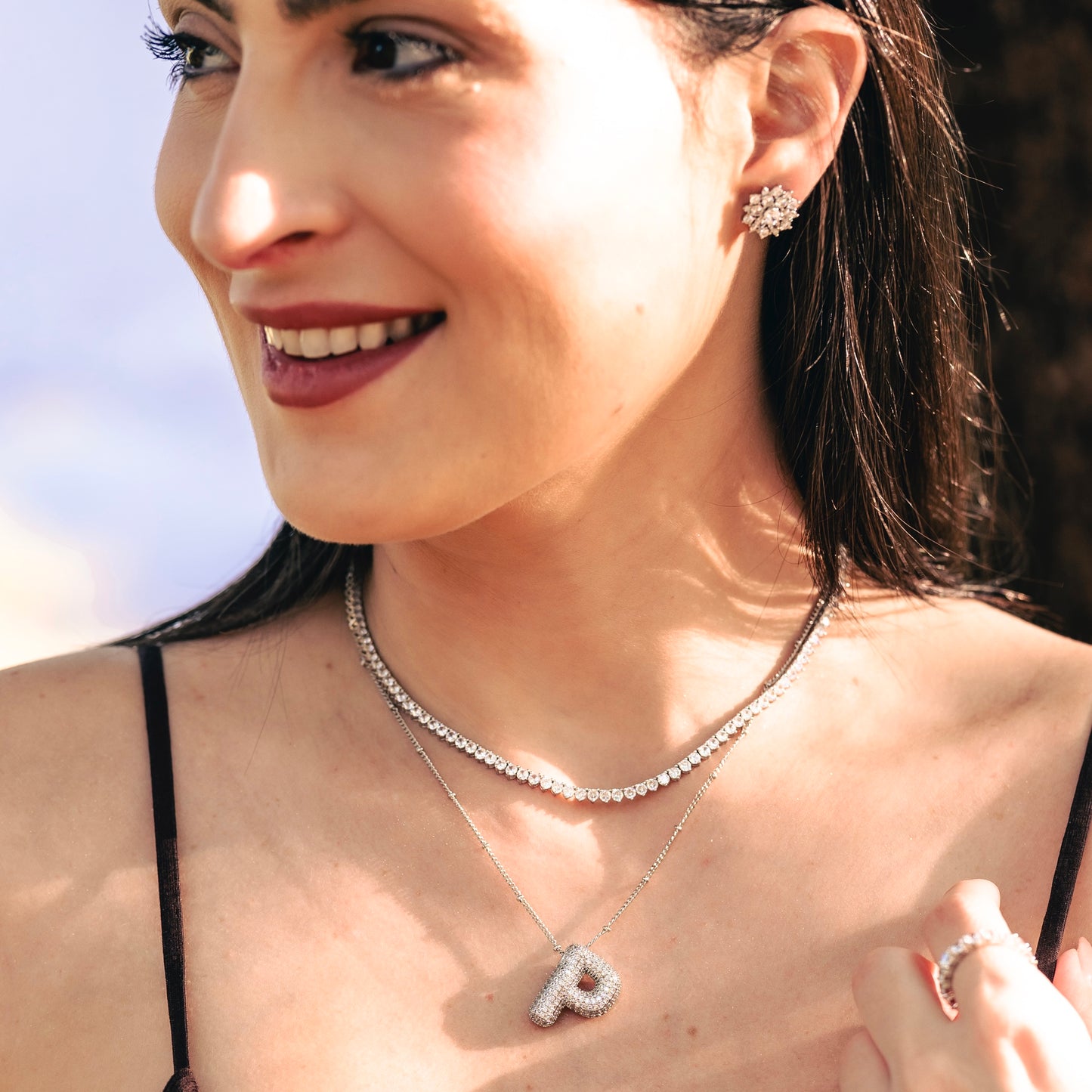 TENNIS CHAIN NECKLACE 16" AND 18" INCHES 3MM | White Rhodium Plated
