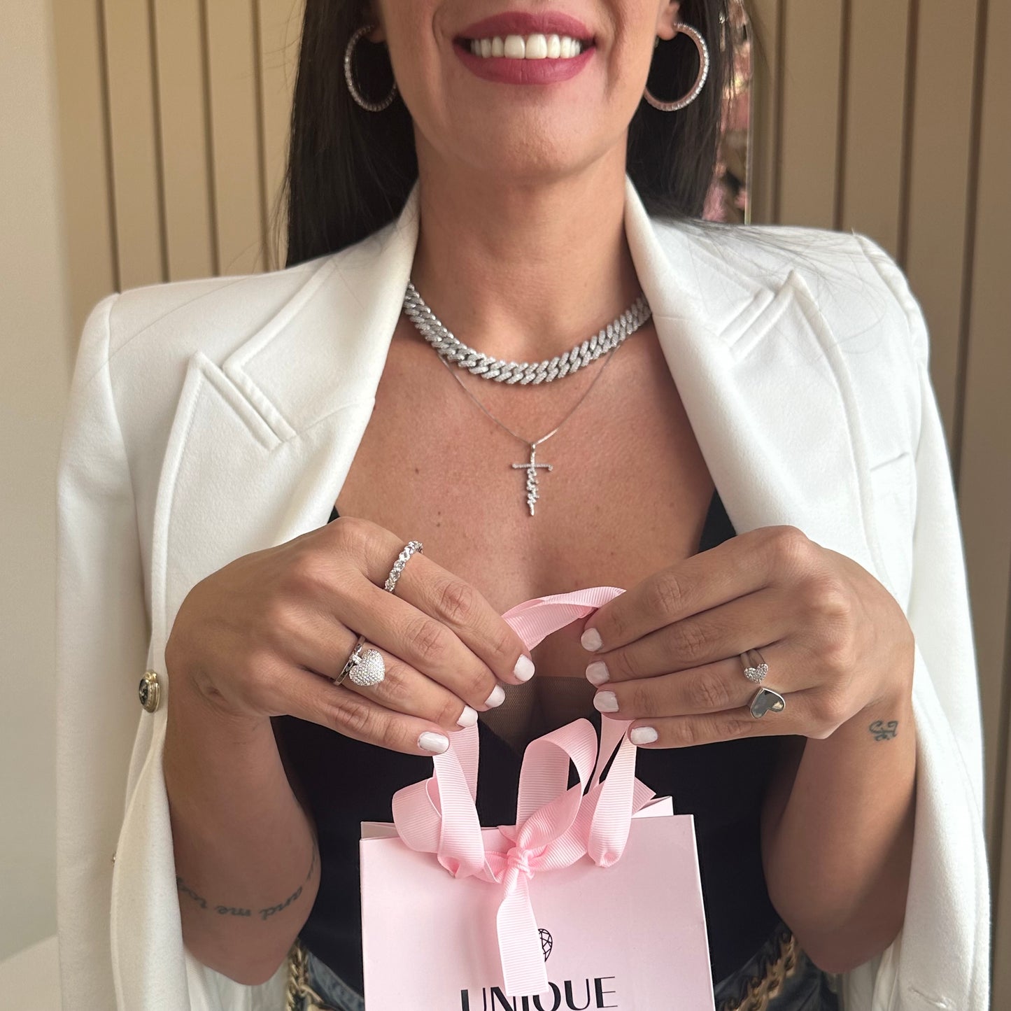 FAITH NECKLACE | Double White Rhodium Plated