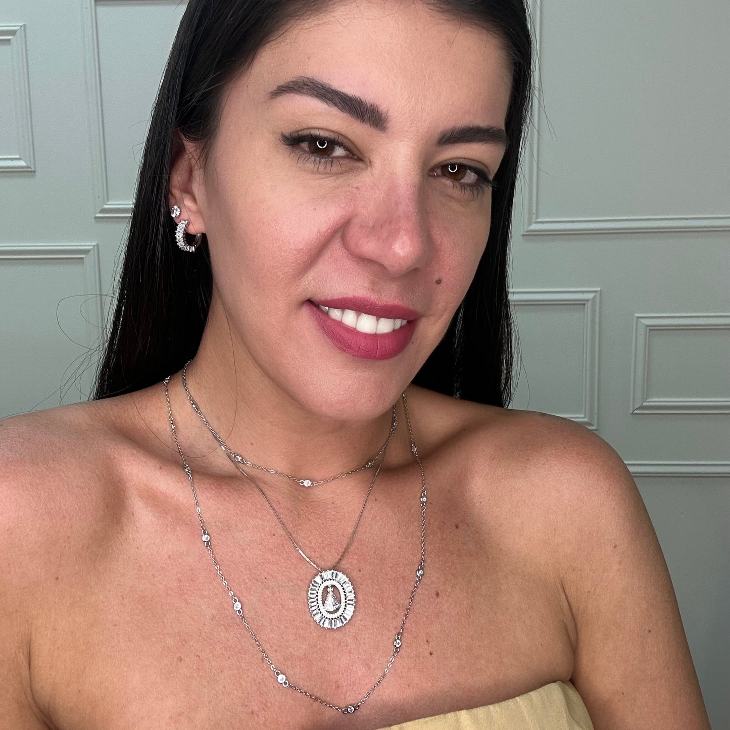 NOSSA SENHORA NECKLACE | White Rhodium Plated
