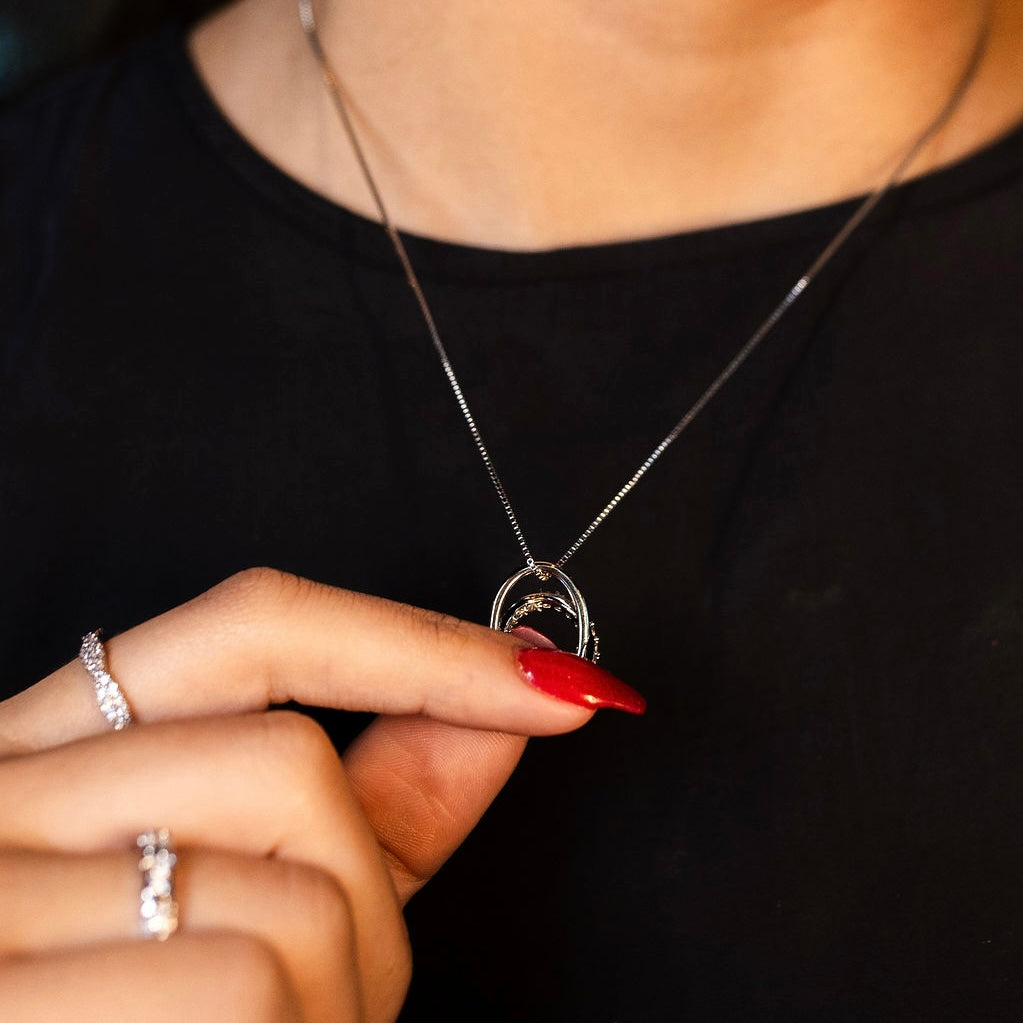LIORA Necklace | White Rhodium Plated