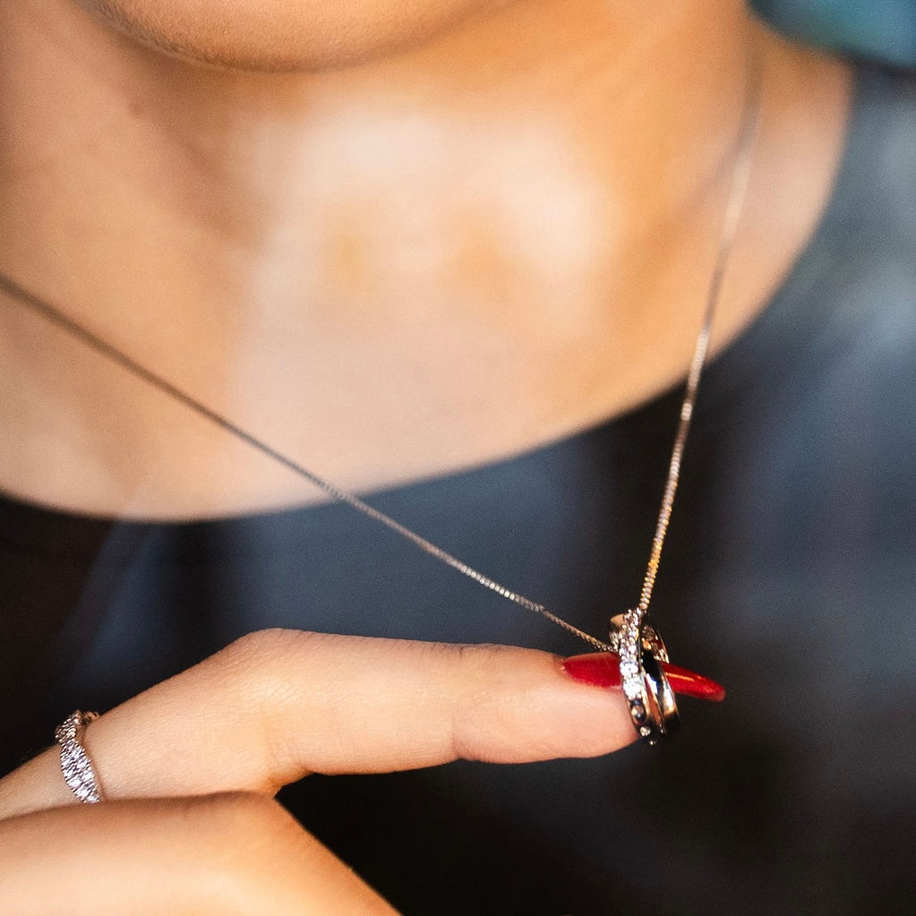 LIORA Necklace | White Rhodium Plated