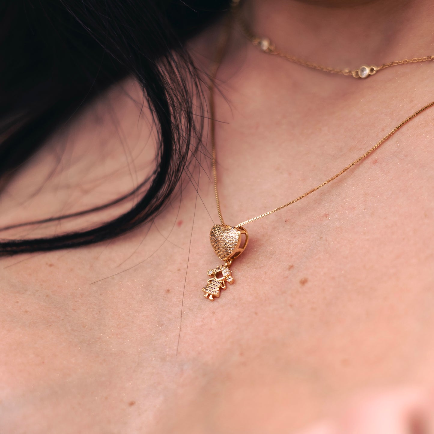GIRL NECKLACE | Double 18K Gold Plated