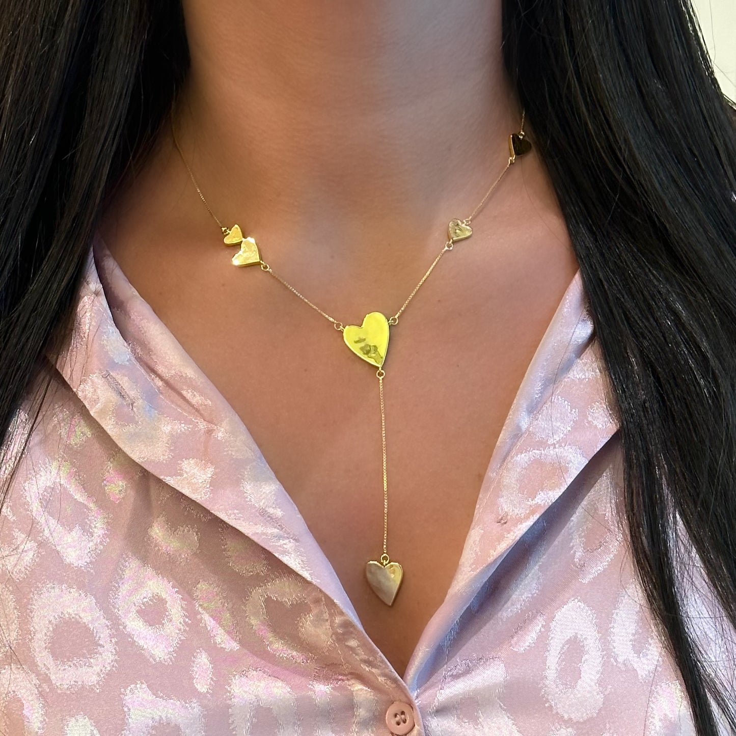 LOVELY HEARTS NECKLACE | Double 18k Gold Plated