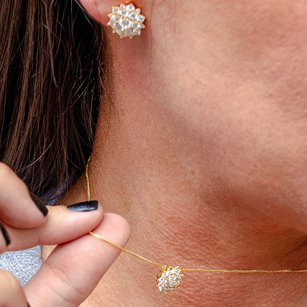 FANCY FLOWER EARRINGS | 18K Gold Plated