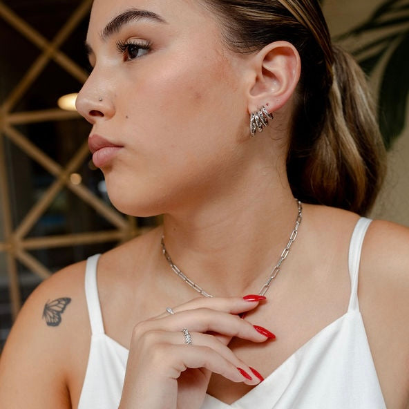 ZARIA Earrings | White Rhodium Plated