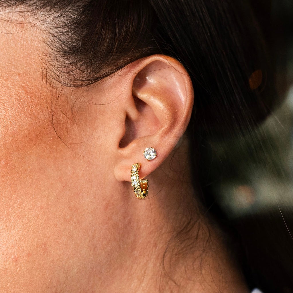 CIRCLE TRIO EARRINGS | 18K Gold Plated