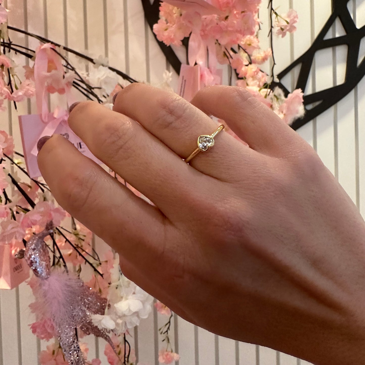 CRYSTAL HEART RING | Fourfold 18K Gold Plated