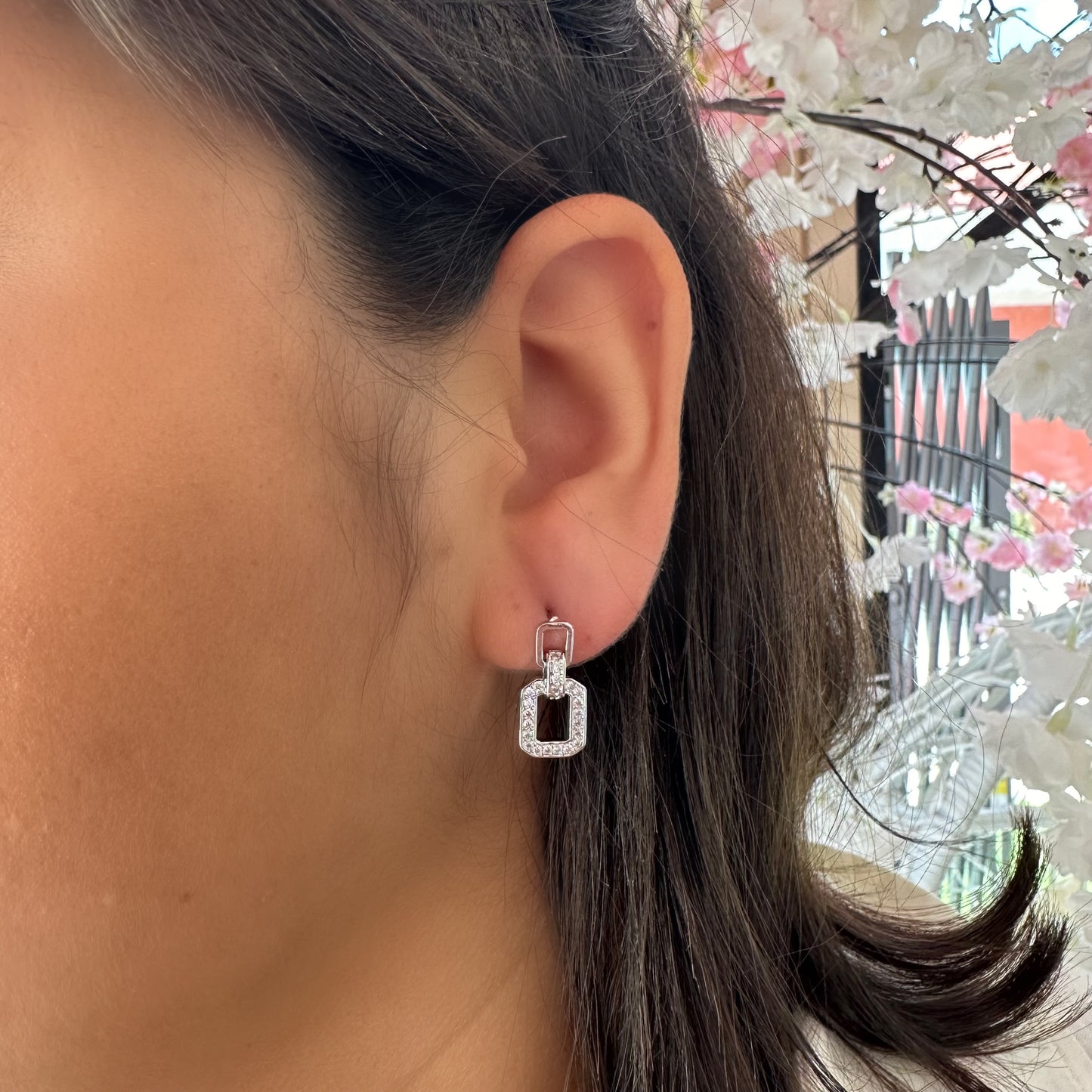 SMALL BLING EARRINGS | White Rhodium Plated