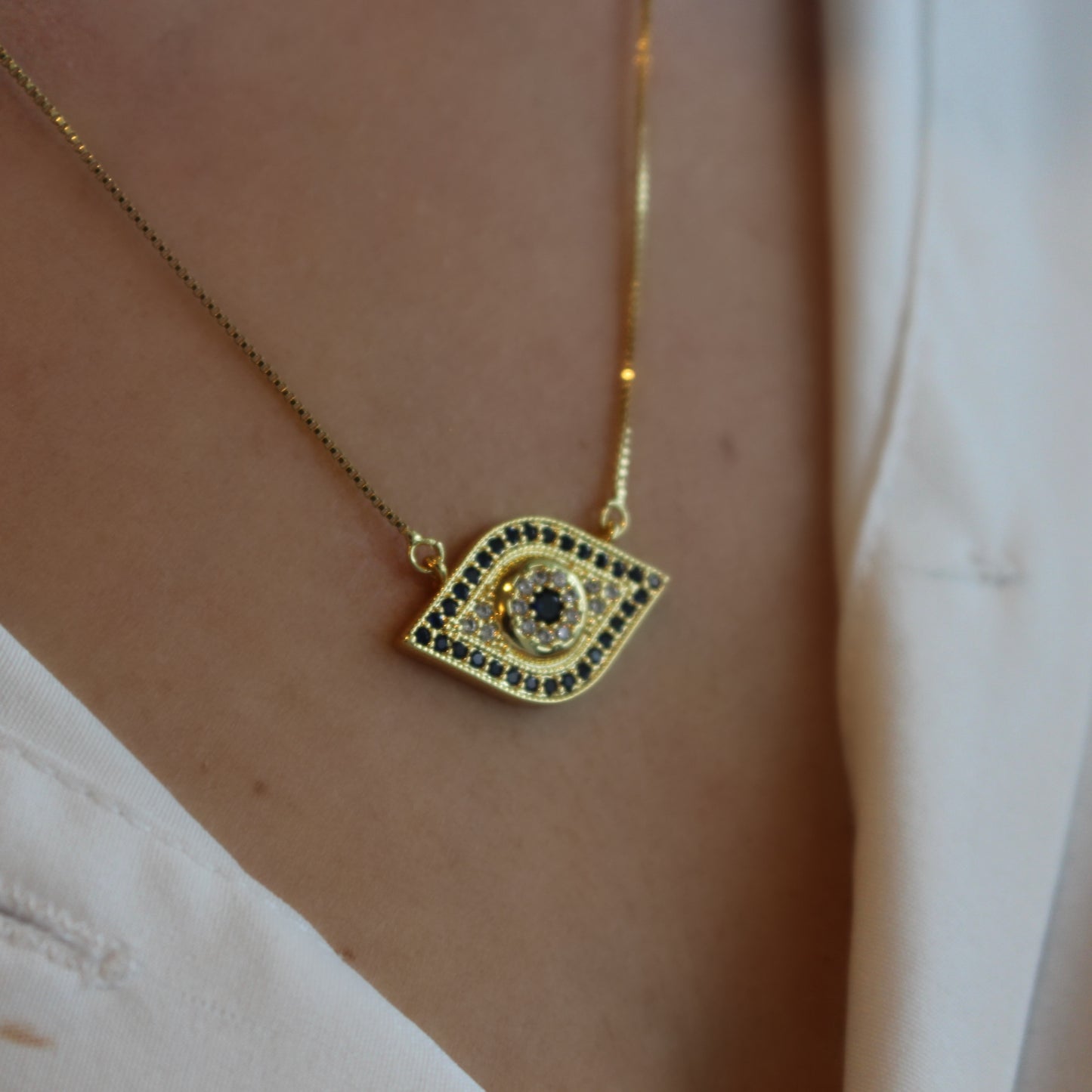 BLUE EVIL EYE NECKLACE | 18K Gold Plated