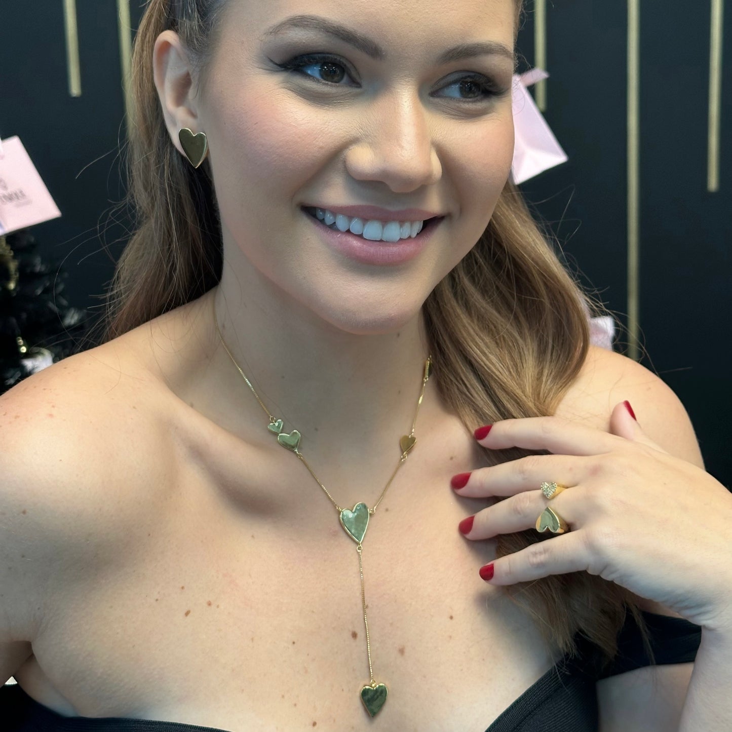 LOVELY HEARTS NECKLACE | Double 18k Gold Plated