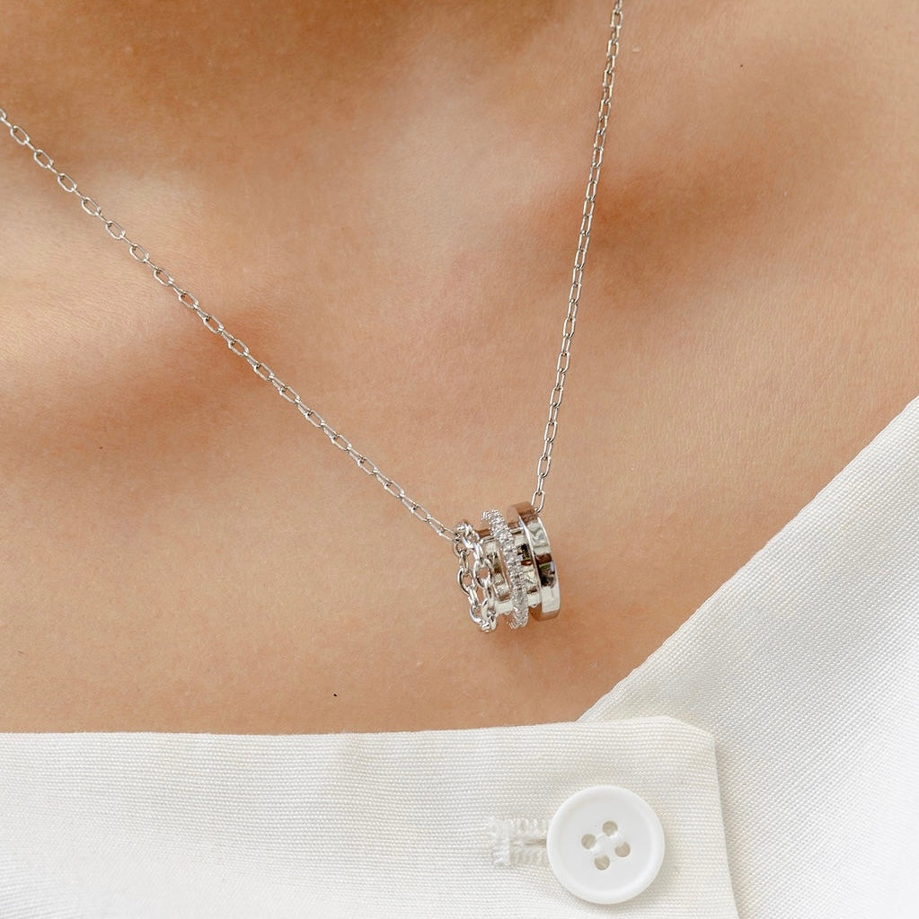 CLEO Necklace | White Rhodium Plated