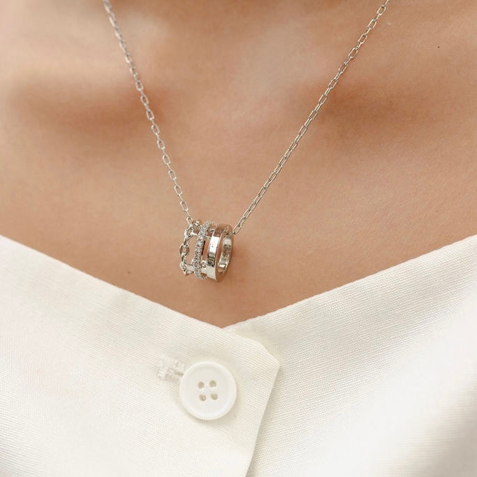CLEO Necklace | White Rhodium Plated