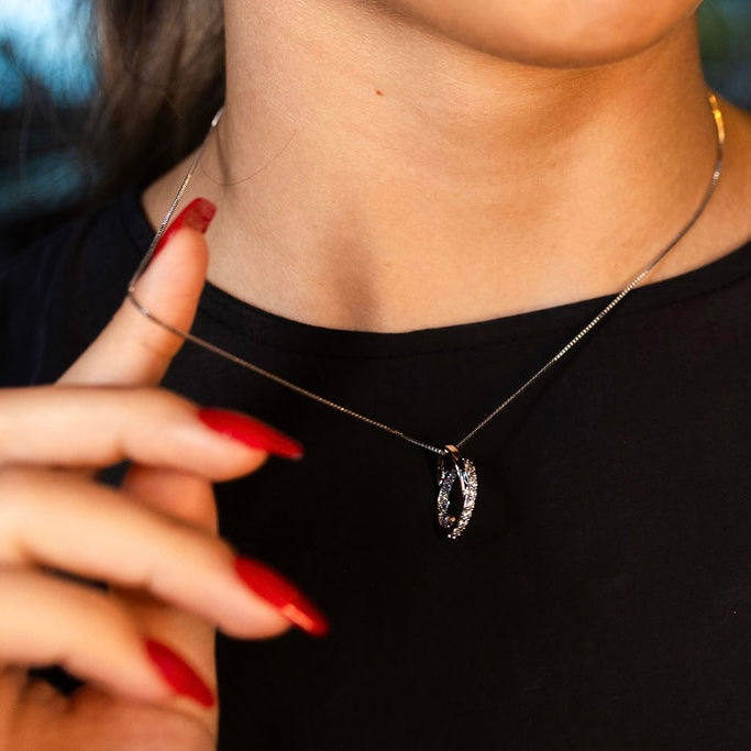 LIORA Necklace | White Rhodium Plated