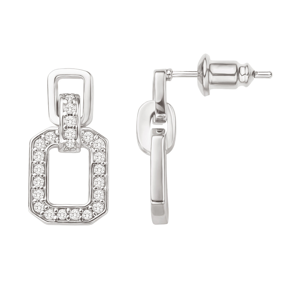 SMALL BLING EARRINGS | White Rhodium Plated