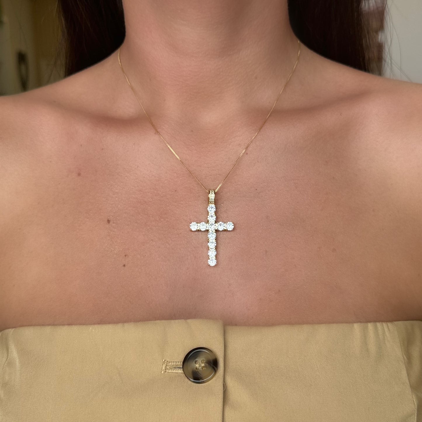 BRYAN'S GLAMOROUS CROSS NECKLACE | Double 18K Gold Plated