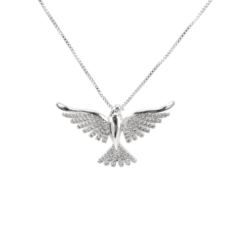 HOLY SPIRIT NECKLACE | Double White Rhodium Plated