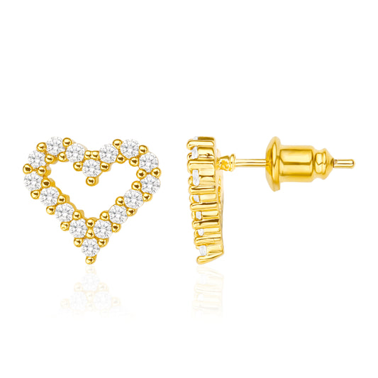 LOVE OPEN HEART EARRINGS | 18K Gold Plated