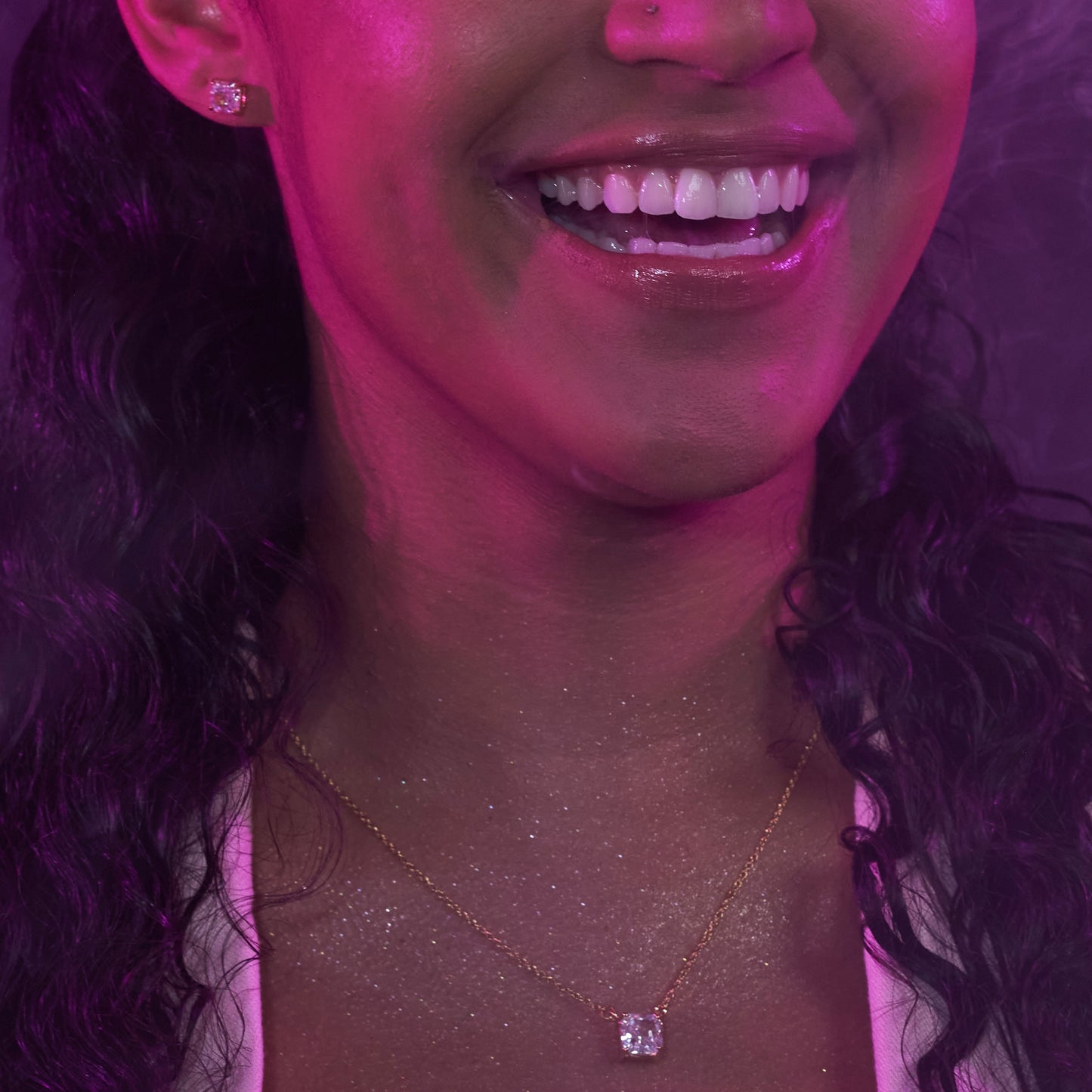 LIKE A DIAMOND SQUARE NECKLACE | Double 18K Gold Plated