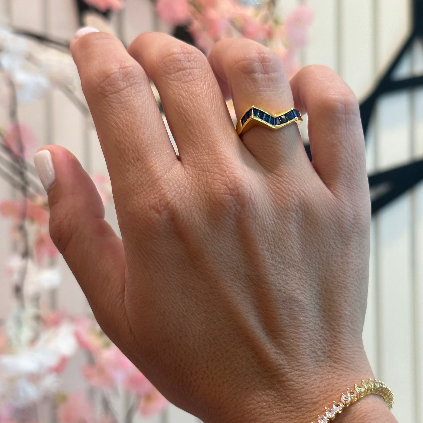 BLUE UNIQUE RING | Fourfold 18K Gold Plated