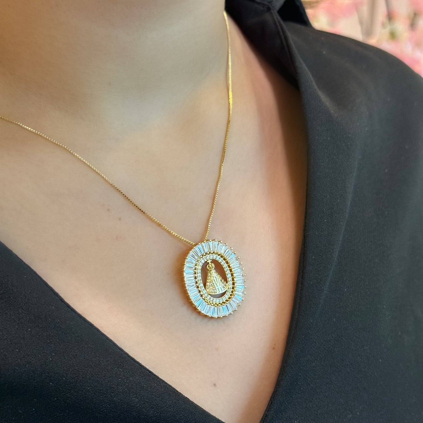 NOSSA SENHORA NECKLACE | Double 18K Gold Plated