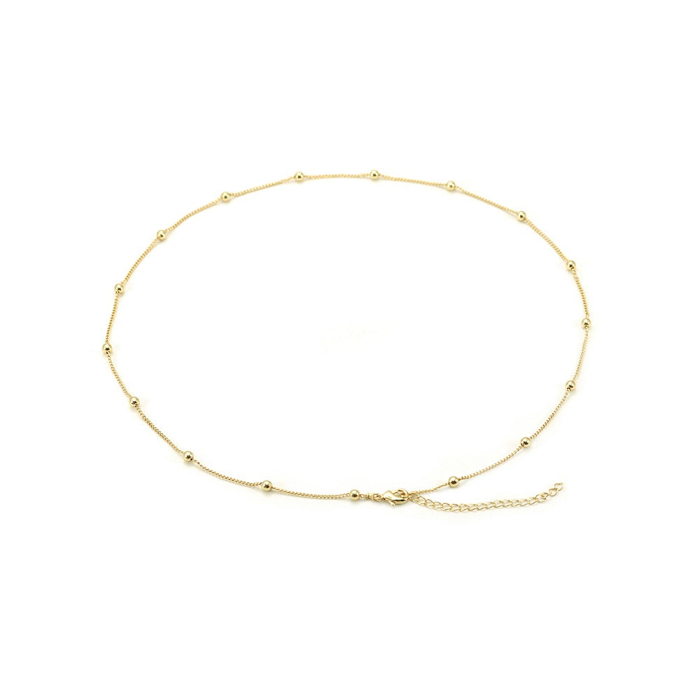 Little Balls Choker Necklace Chain 15" Inches | 18k Gold Plated