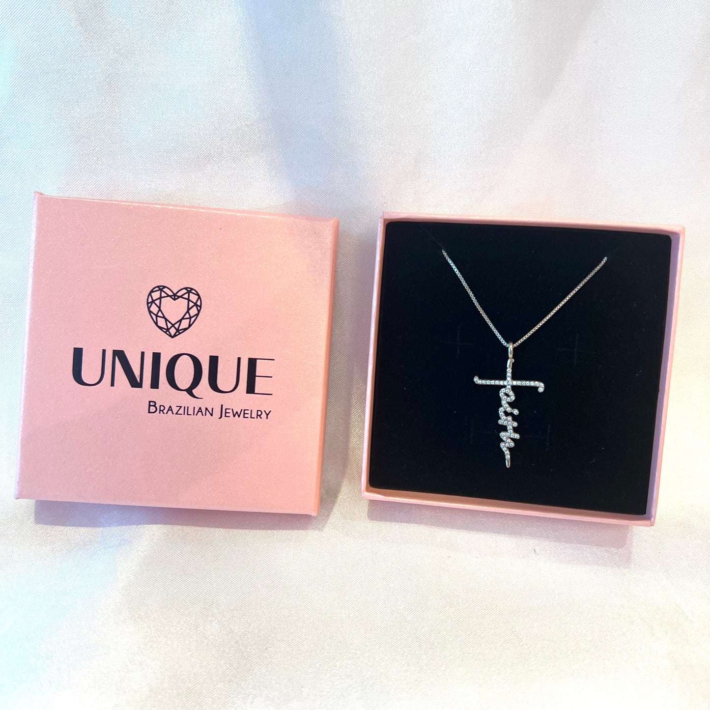 FAITH NECKLACE | Double White Rhodium Plated