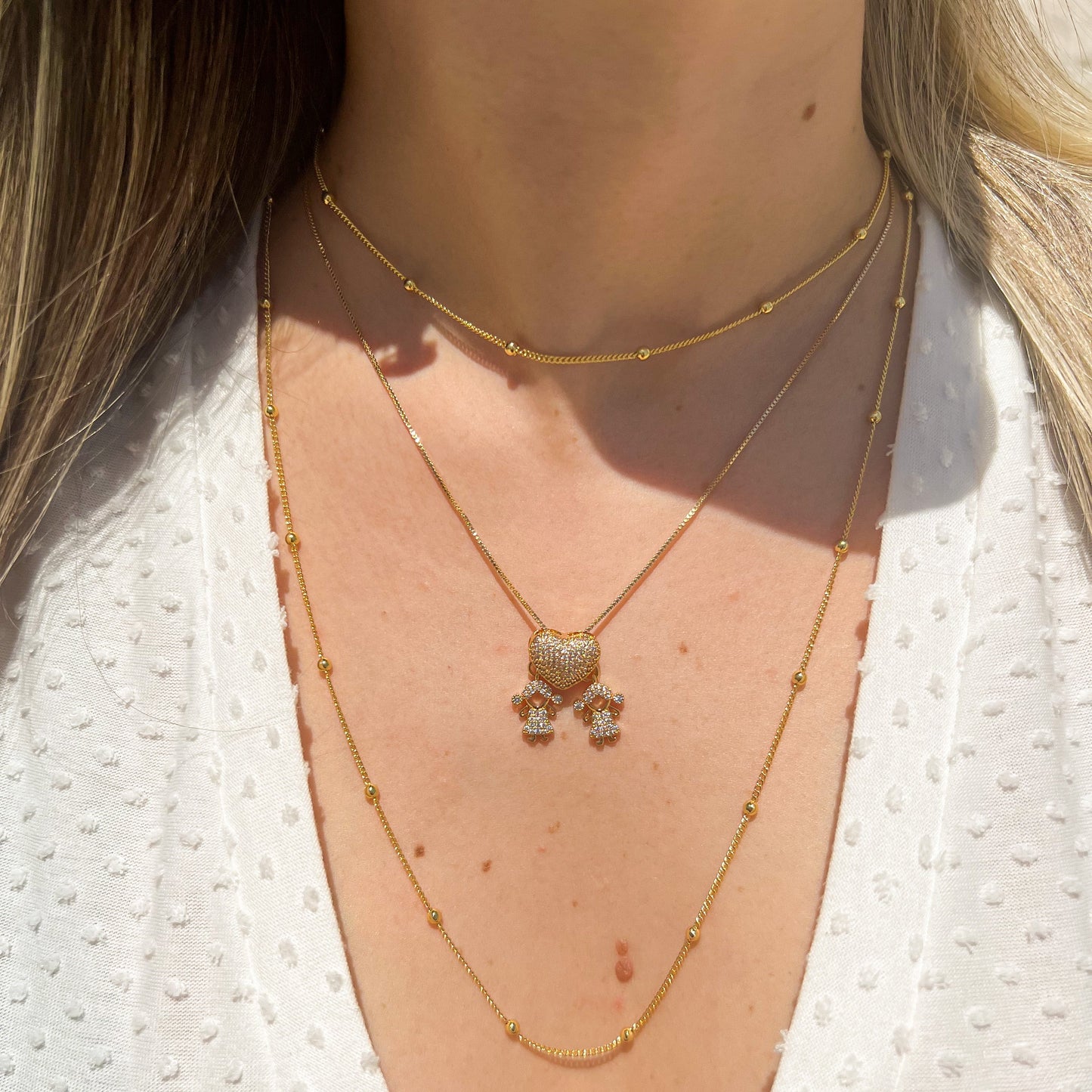 Little Balls Choker Necklace Chain 15" Inches | 18k Gold Plated