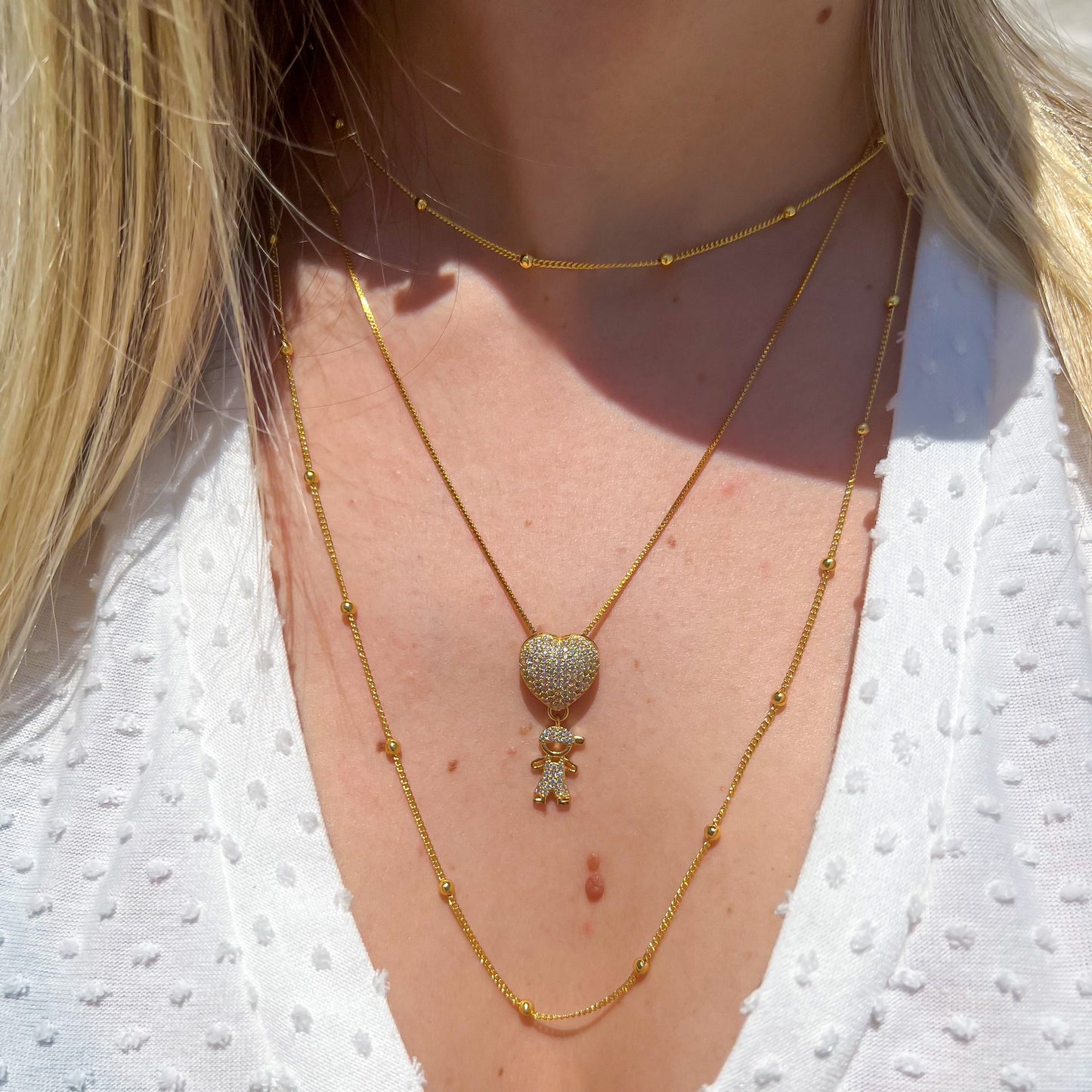 Little Balls Choker Necklace Chain 15" Inches | 18k Gold Plated