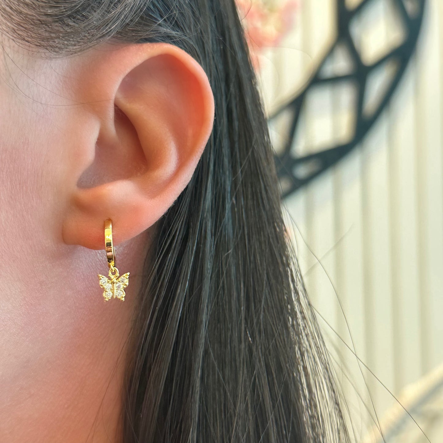 BUTTERFLY HOOPS | Double 18K Gold Plated