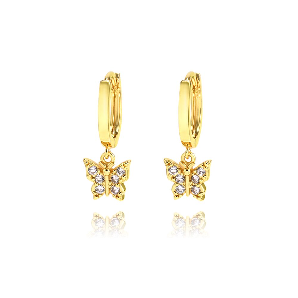 BUTTERFLY HOOPS | Double 18K Gold Plated