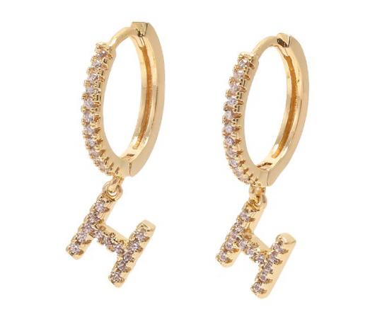 Studded Letters Earrings | GOLD & SILVER - Unique Brazilian Jewelry (4175697608774)