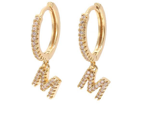 Studded Letters Earrings | GOLD & SILVER - Unique Brazilian Jewelry (4175697608774)
