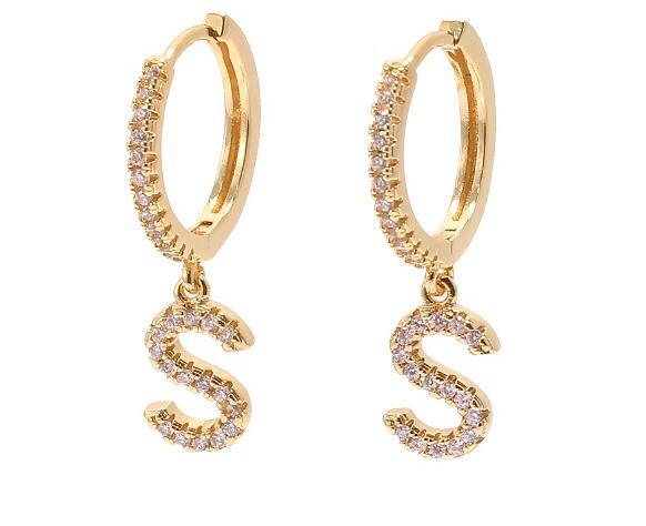 Studded Letters Earrings | GOLD & SILVER - Unique Brazilian Jewelry (4175697608774)