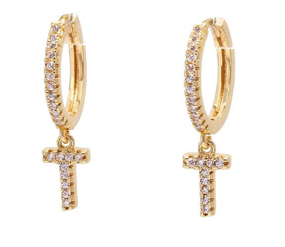Studded Letters Earrings | GOLD & SILVER - Unique Brazilian Jewelry (4175697608774)