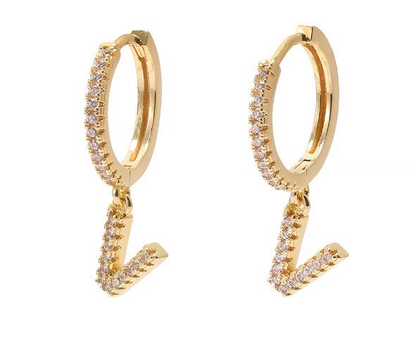 Studded Letters Earrings | GOLD & SILVER - Unique Brazilian Jewelry (4175697608774)