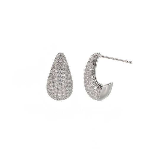 LUNARA Earrings | White Rhodium Plated