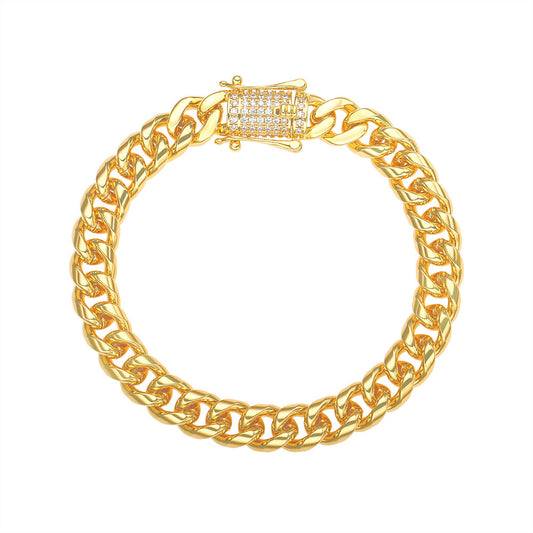 8 INCHES 8MM LINKS BRACELET | 18K Gold Plated