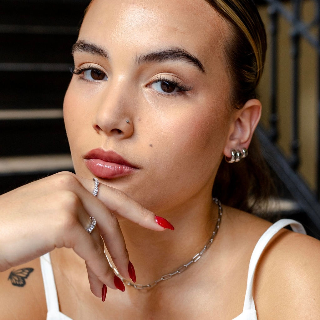 AUREA Hoops Trio | White Rhodium Plated