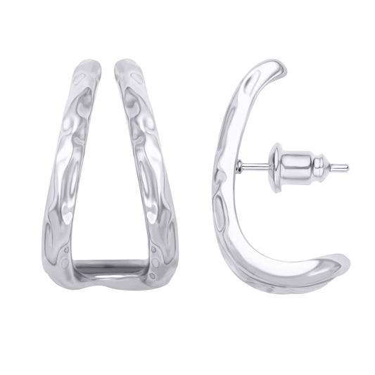 NAYA Earrings | White Rhodium Plated