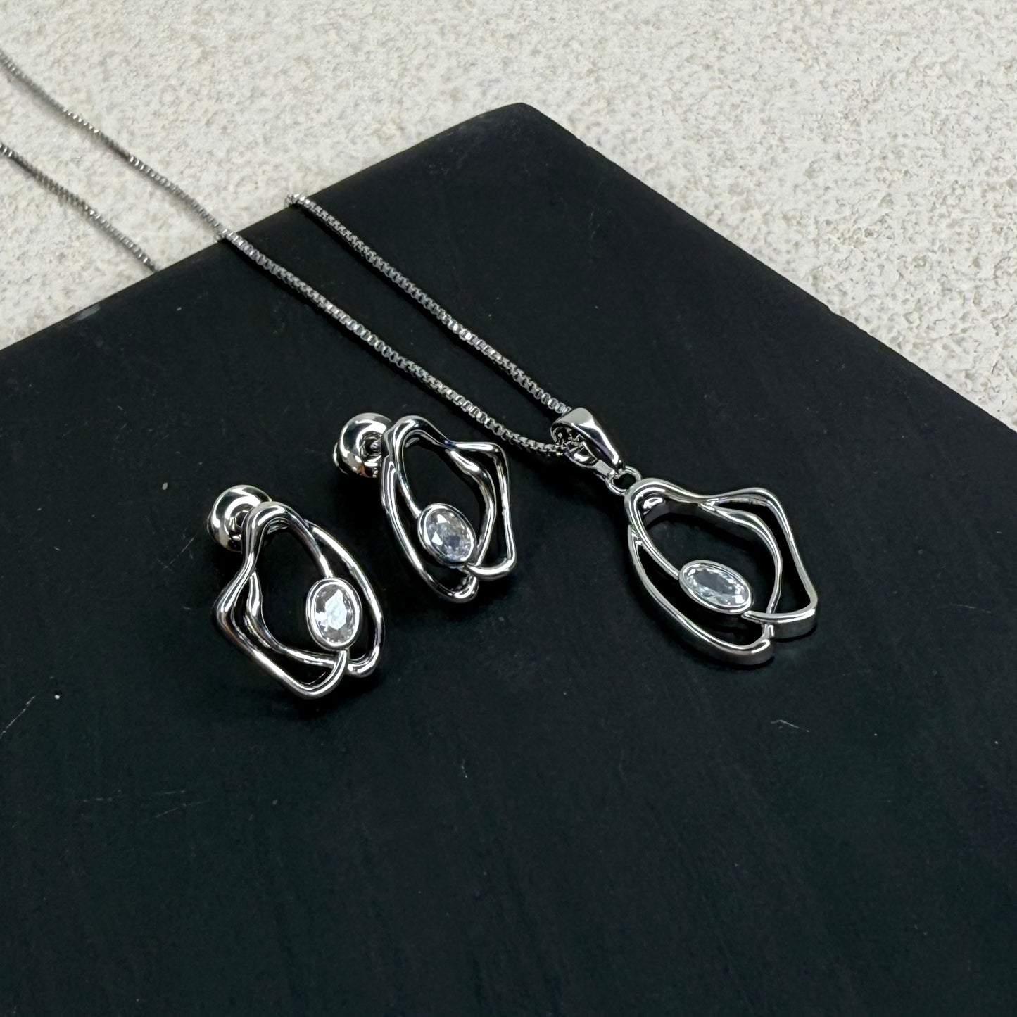 LIRA Set | White Rhodium Plated