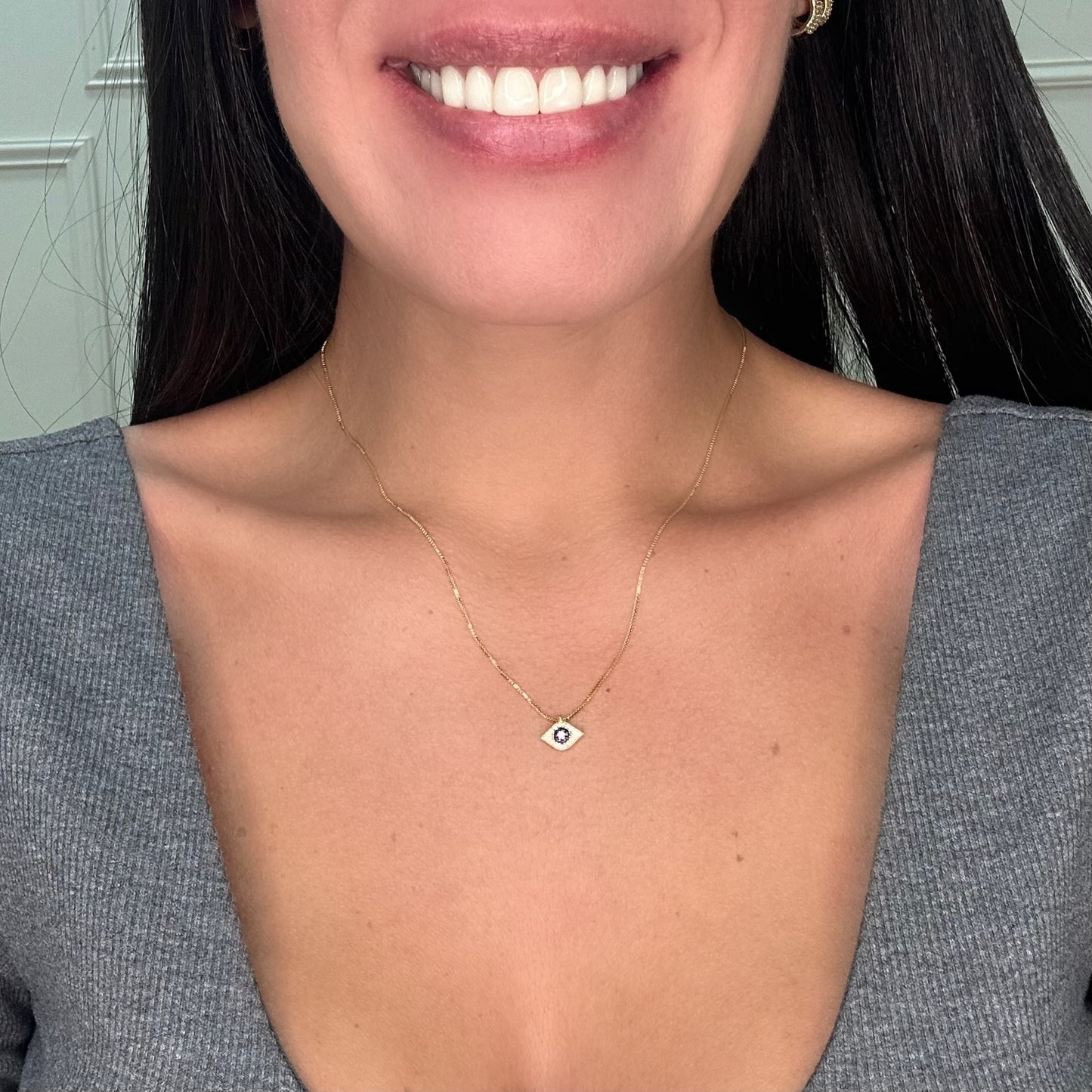 SMALL BLUE  EVIL EYE NECKLACE | 18K Gold Plated