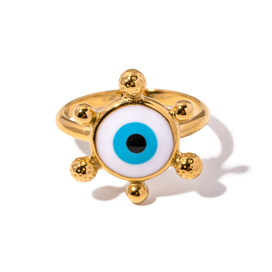 EVIL EYE RING SIZE 8 | Stainless steel - 18K Gold Plated
