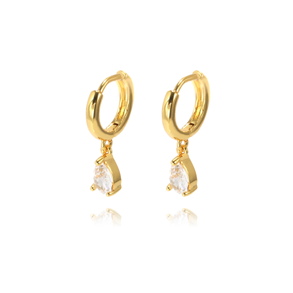 MINIMALIST DROP HOOPS | 18K Gold Plated - Unique Brazilian Jewelry 