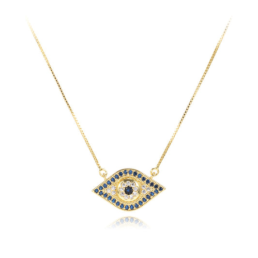 BLUE EVIL EYE NECKLACE | 18K Gold Plated