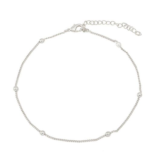 LITTLE BALLS ANKLET | White Rhodium Plated - DIY